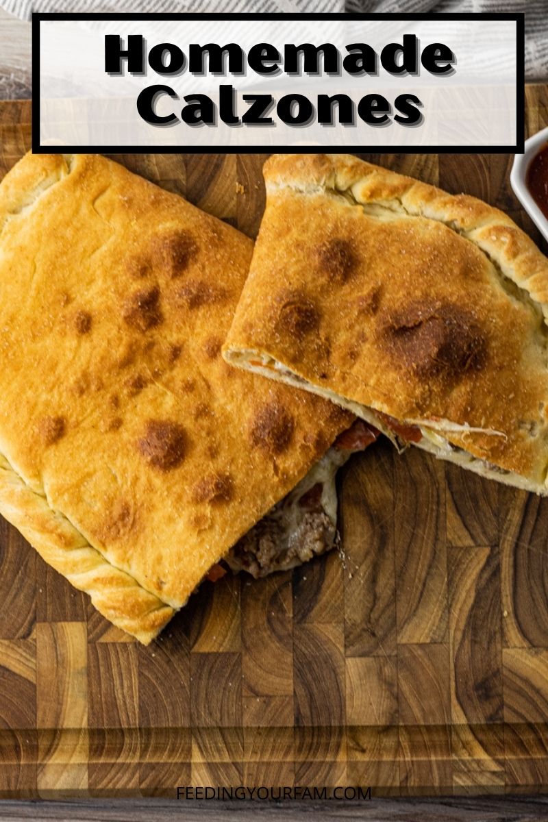 Everyone loves a calzone with a chewy crust on the outside that is filled will cheese, sausage, pepperoni, peppers and so much more.