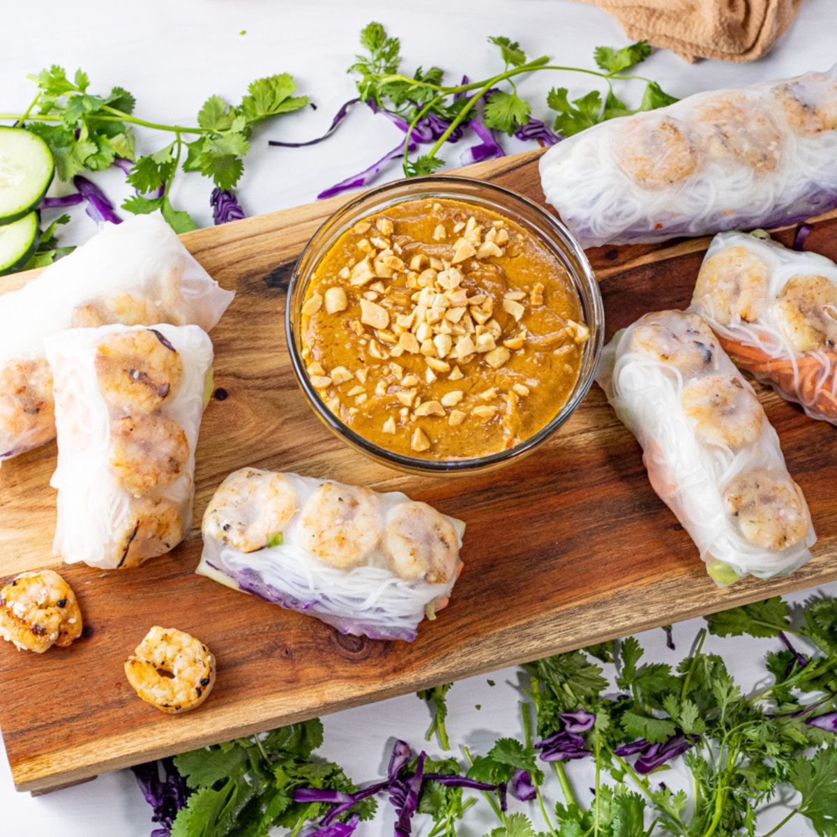 Fresh Spring Rolls with Peanut Dipping Sauce