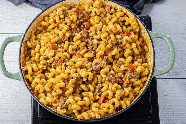 Cheesy Taco Pasta Recipe - Feeding Your Fam