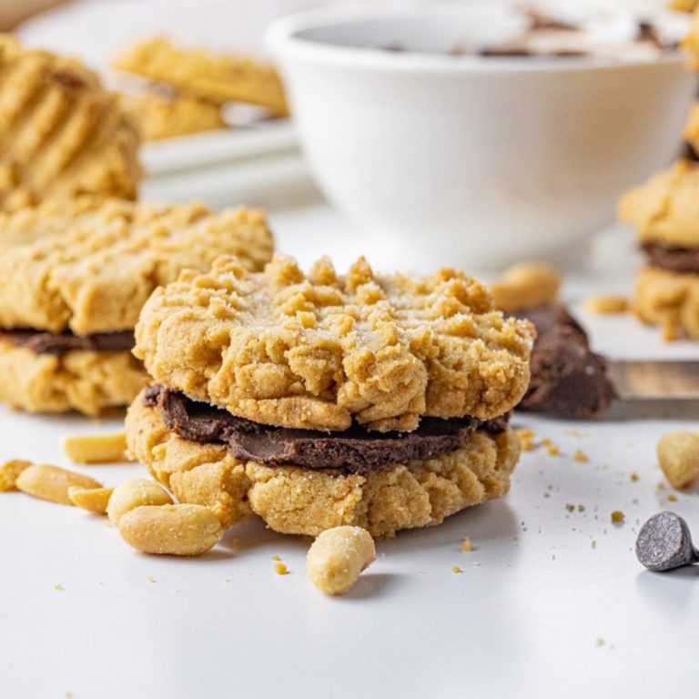 peanut butter sandwich cookies with chocolate
