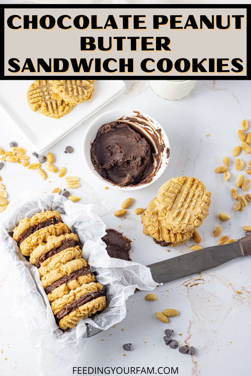 peanut butter cookies sandwiched with chocolate frosting