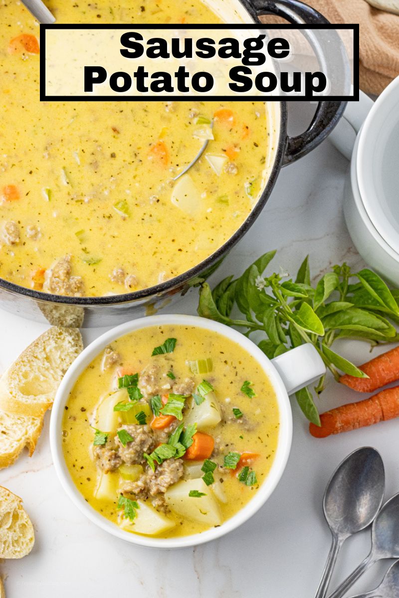 One Pot Sausage Potato Soup - Feeding Your Fam