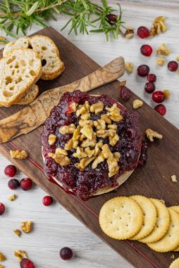 Baked Brie with Cranberries and Walnuts - Feeding Your Fam