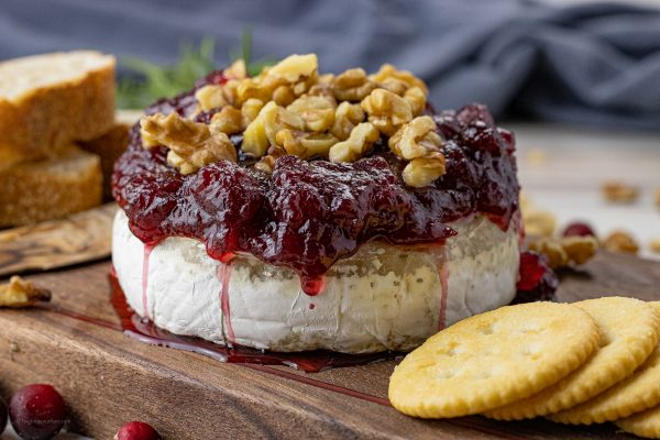 Baked Brie with Cranberries and Walnuts - Feeding Your Fam