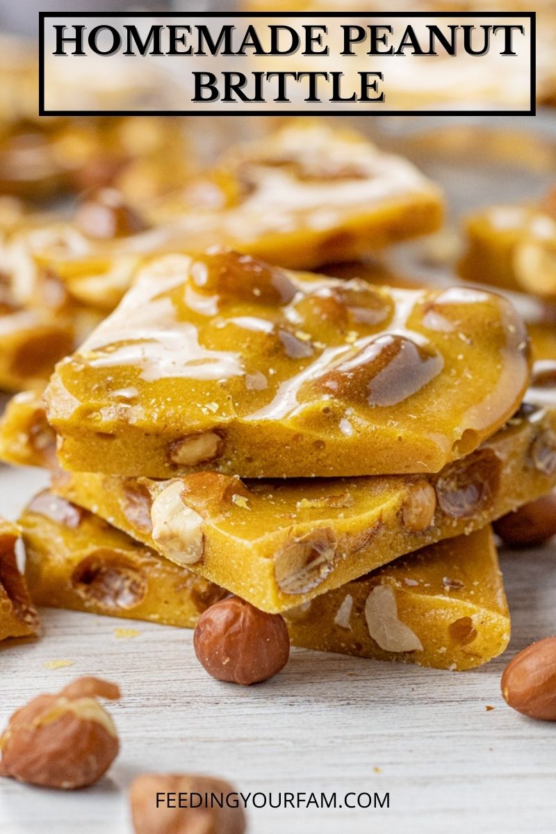 stack of pieces of peanut brittle