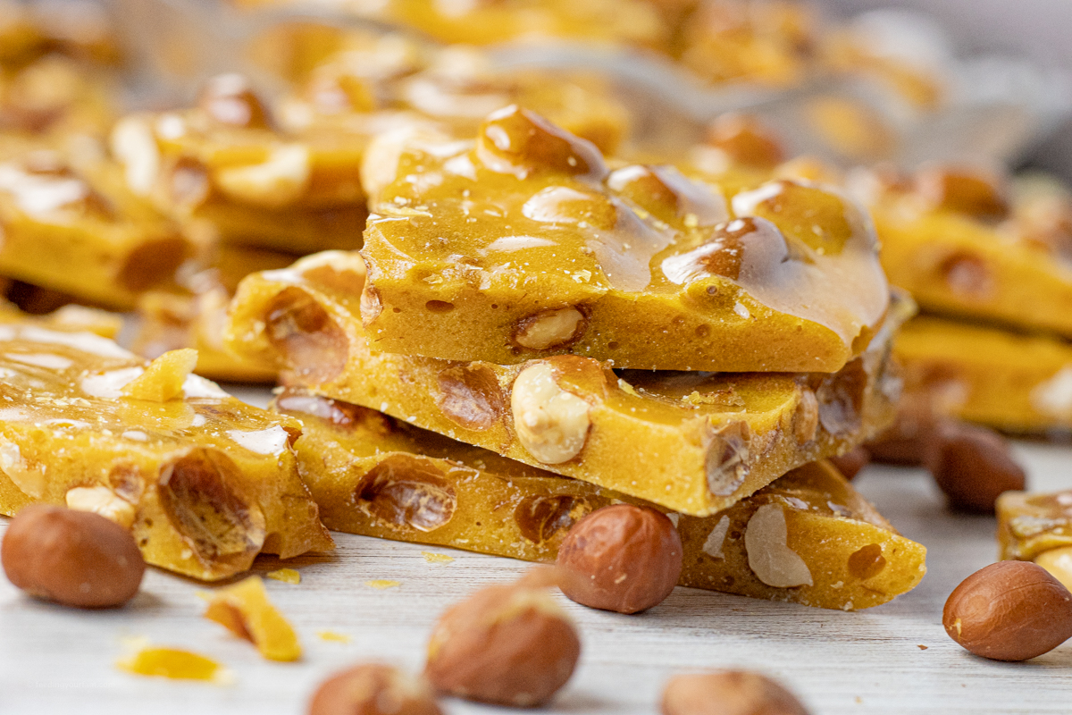 small pile of peanut brittle