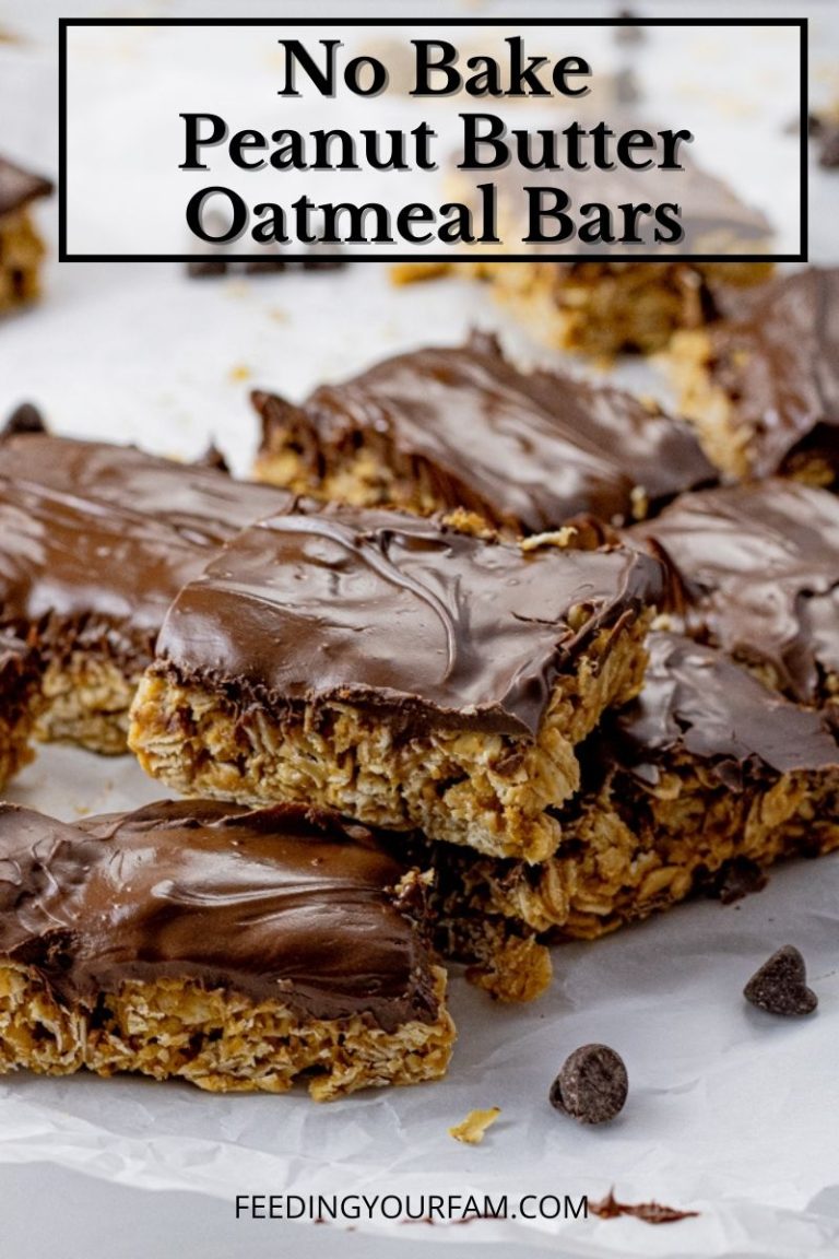 The Best No Bake Peanut Butter Oatmeal Bars - Feeding Your Fam