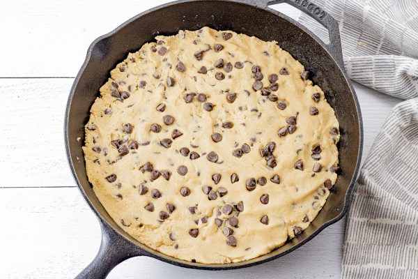 Chocolate Chip Cast Iron Chocolate Chip Cookie - Feeding Your Fam