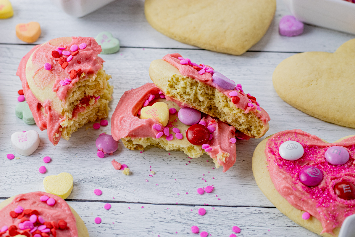 frosted sugar cookies broken into pieces