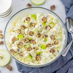 whipped cream salad with green apples and snickers