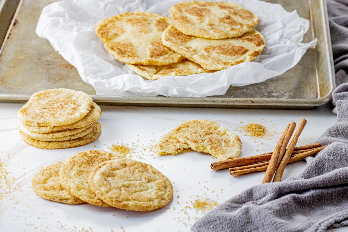 snickerdoodle cookies on a counter