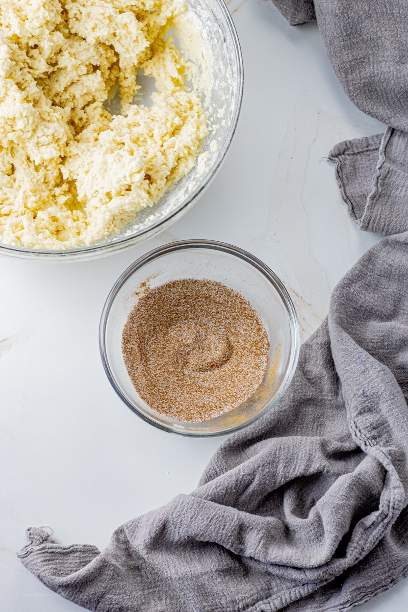 small bowl of cinnamon and sugar