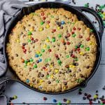 giant cookie in an cast iron skillet