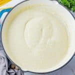 creamy alfredo sauce in a large skillet