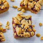 squares of peanut butter and jelly bars