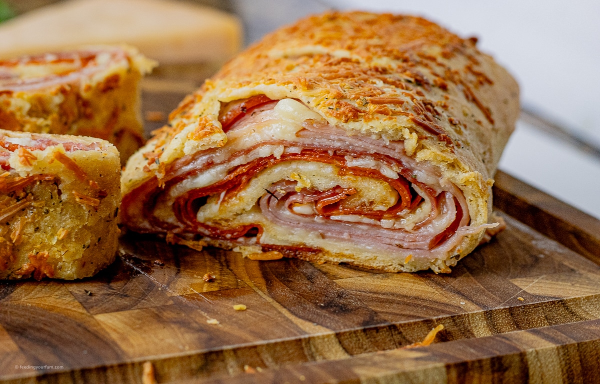 slice stromboli in half