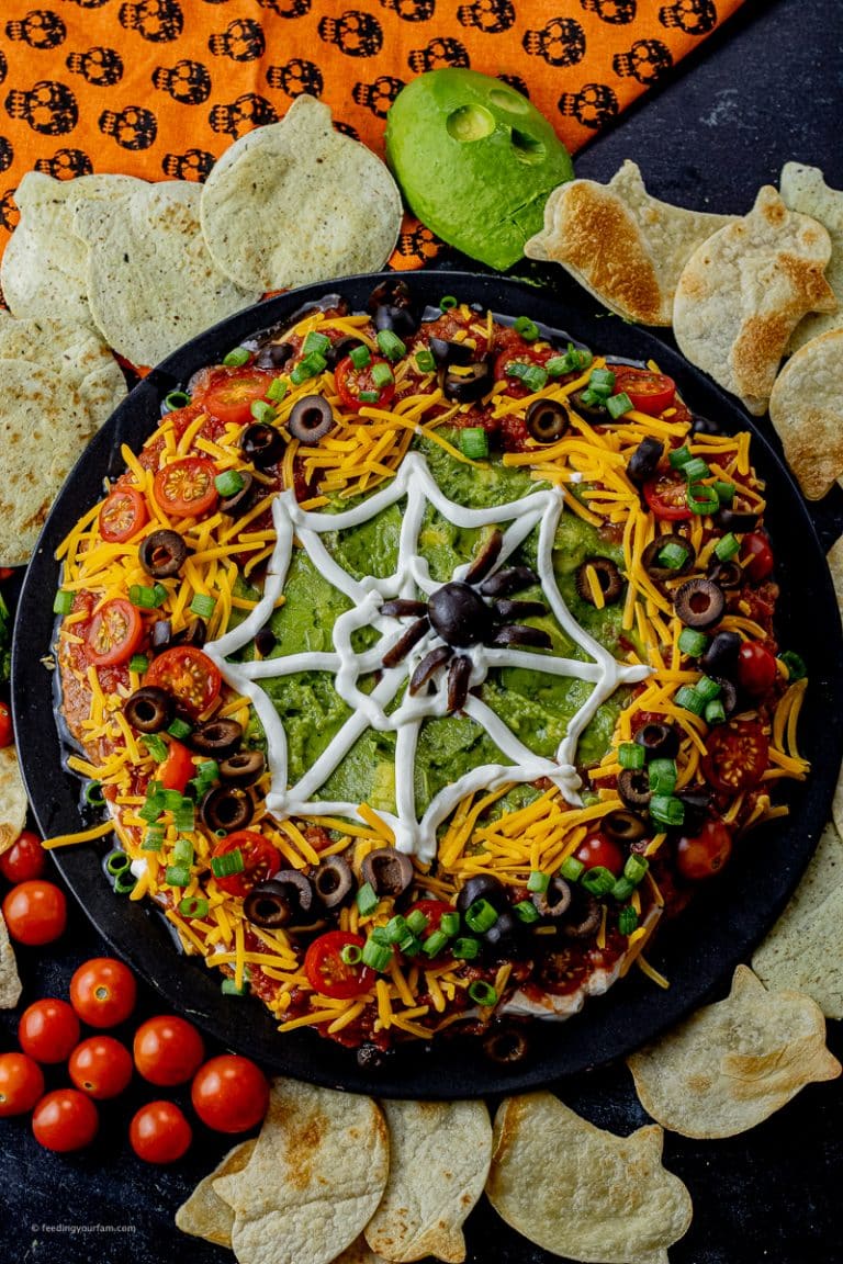 Halloween 7 Layer Dip - Feeding Your Fam