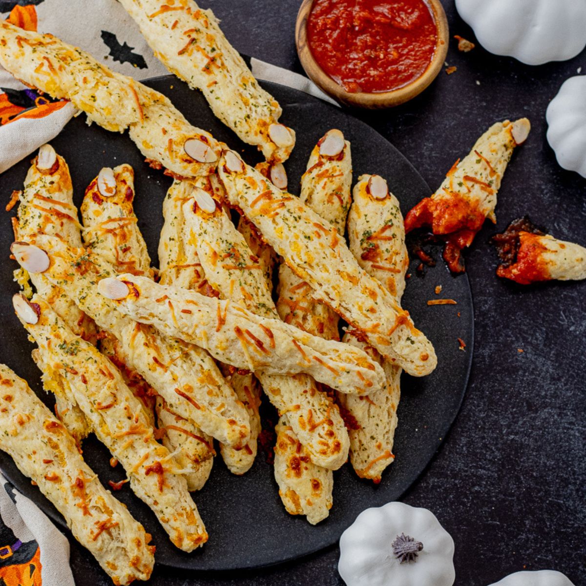 Witch Finger Cheese Breadsticks