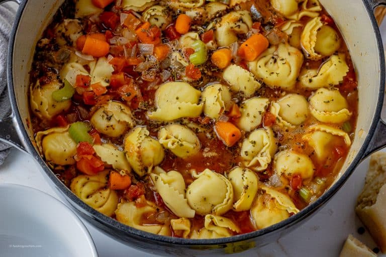 Easy Vegetable Tortellini Soup Recipe - Feeding Your Fam