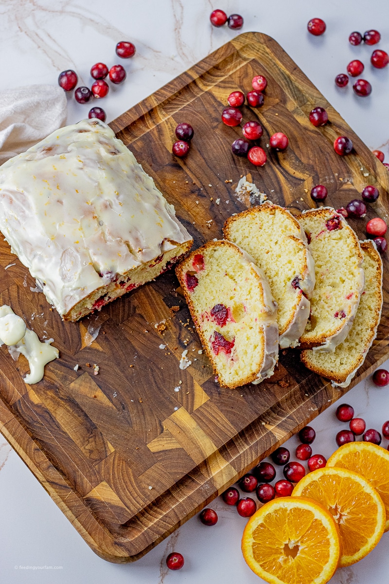 Cranberry Orange Bread with a simple orange glaze is a holiday classic quick bread. It cooks up moist and delicious, perfect for breakfast, lunch, dinner or a simple snack.