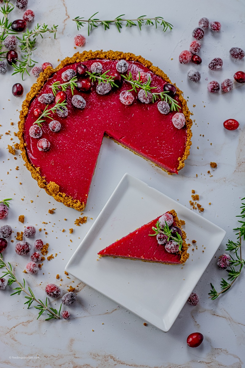 Sweet and Tangy Cranberry Tart is a delicious dessert that combines the natural tartness of fresh cranberries with a sweet, buttery graham cracker crust.