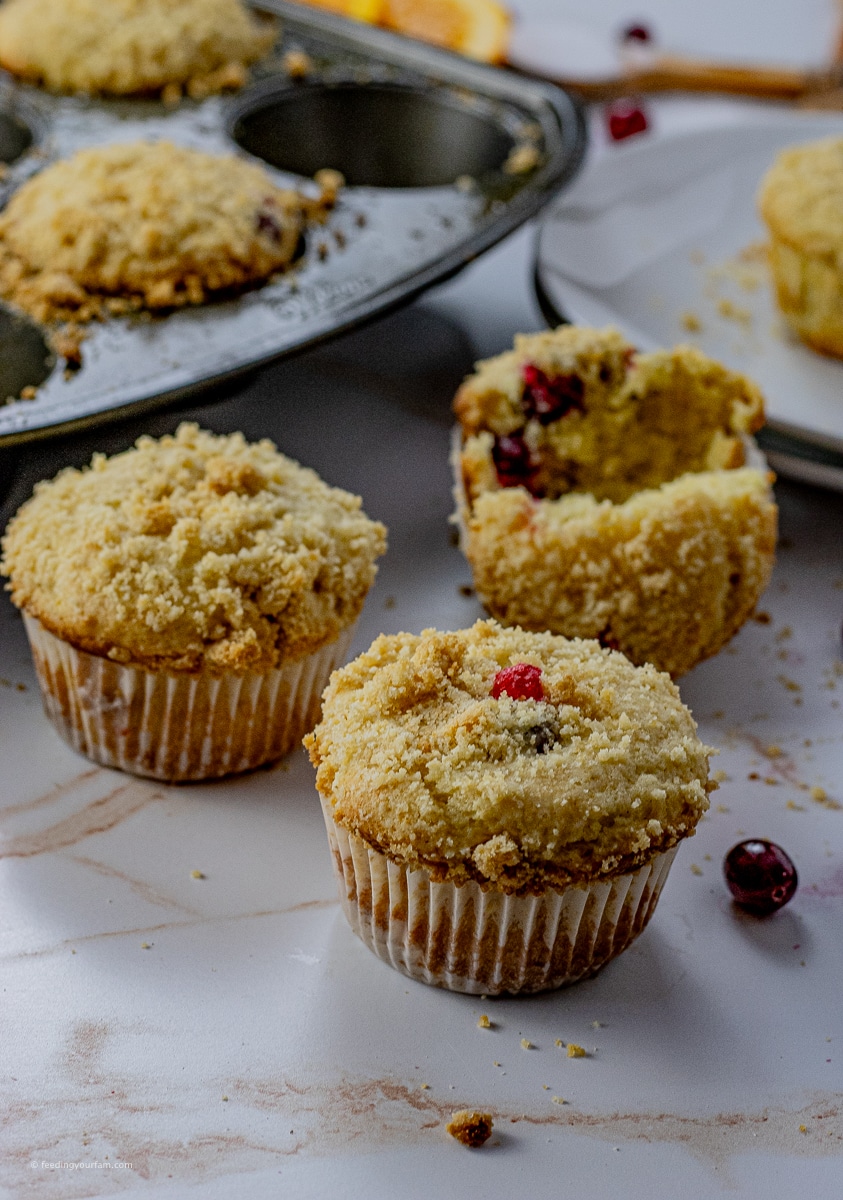 Tangy, sweet Cranberry Orange Muffins have a burst of flavor and bake up soft and fluffy for the perfect breakfast treat.