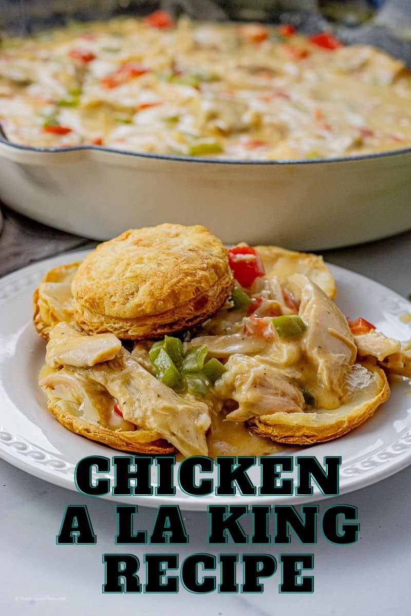 chicken a la king topped with puffed pastry
