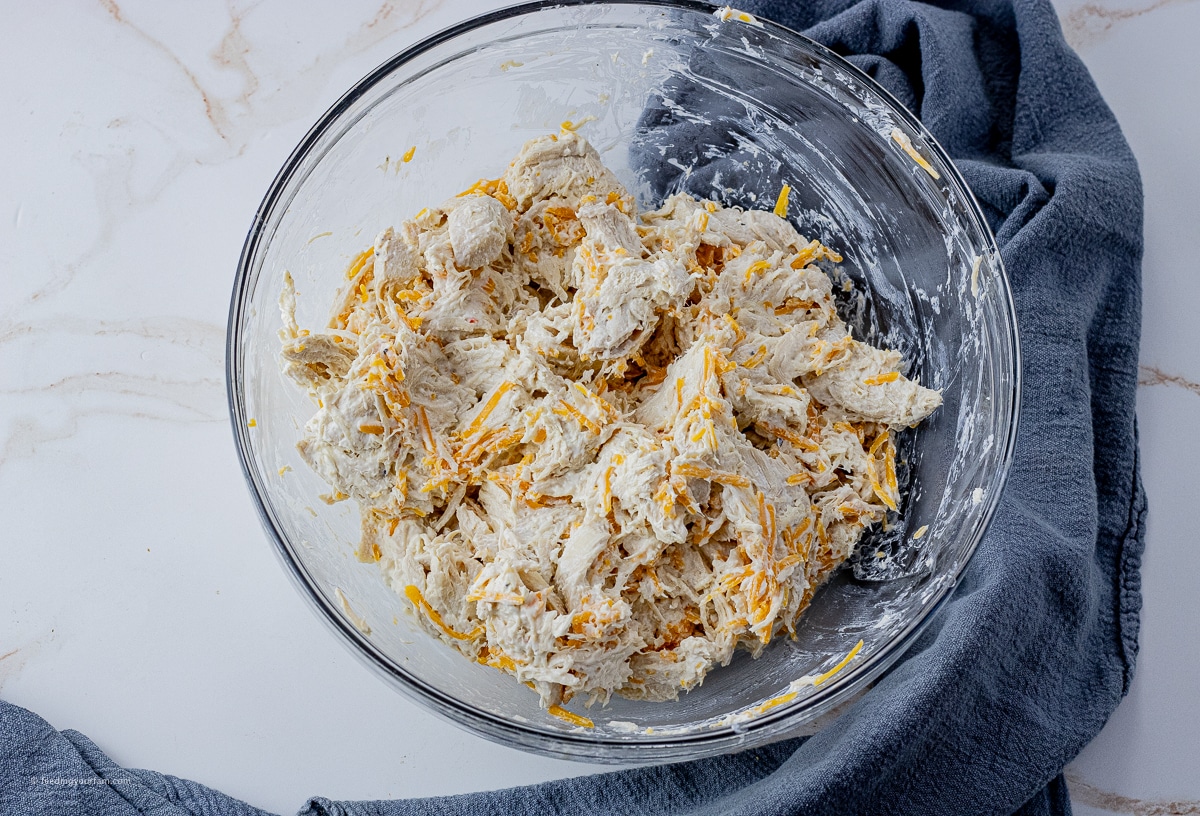 shredded chicken with cheese and cream cheese