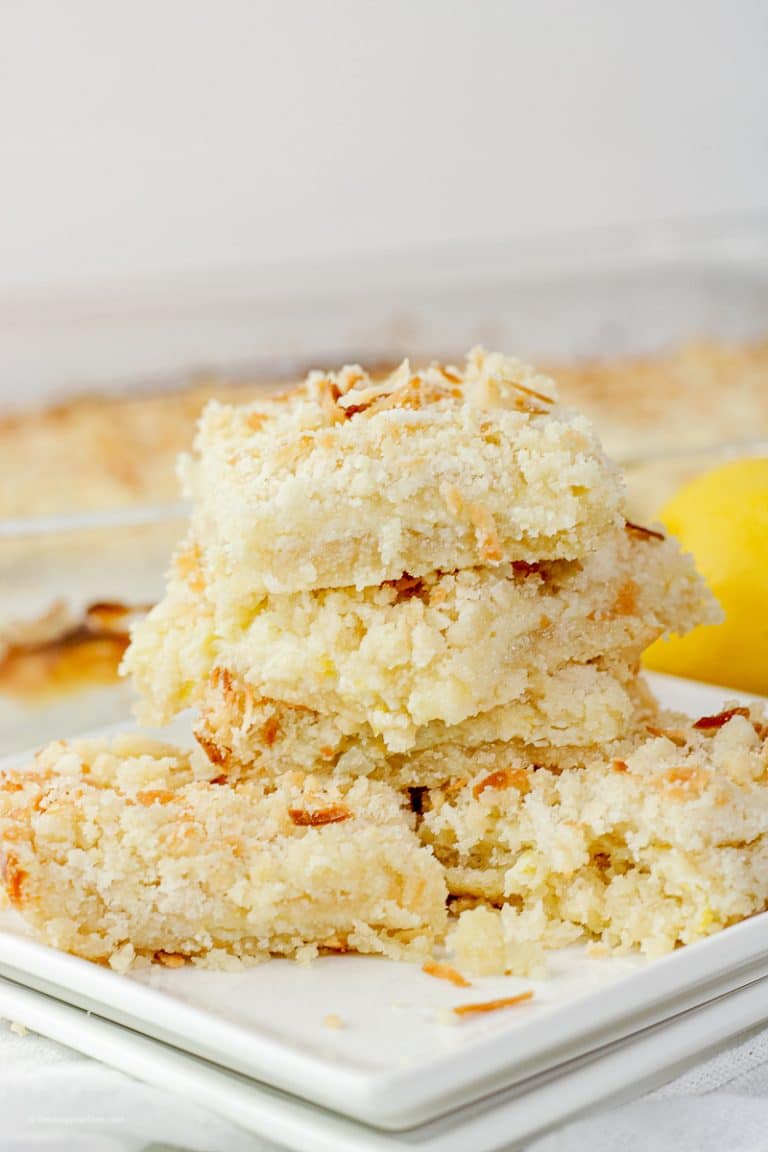 Easy Lemon Coconut Bars - Feeding Your Fam