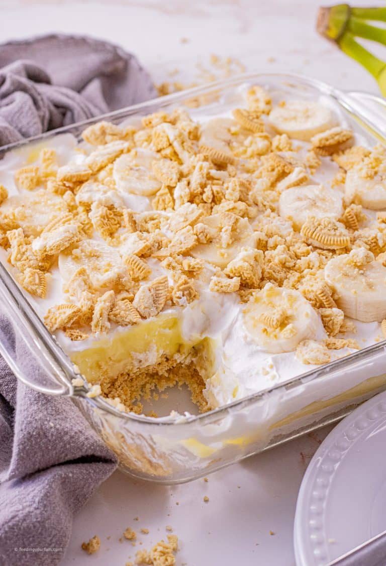 Easy No Bake Banana Pudding Dessert - Feeding Your Fam