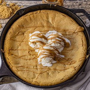 Cast Iron Skillet Peanut Butter Cookie: Warm, Gooey and Irresistible