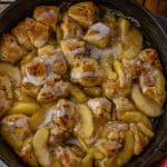 skillet bake with cinnamon rolls and apple pie filling