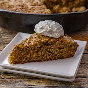 Apple Cinnamon Cake in a Cast Iron Skillet