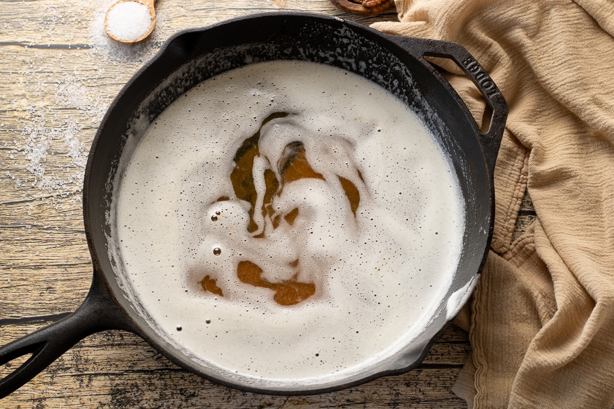 brown butter in a cast iron skillet 