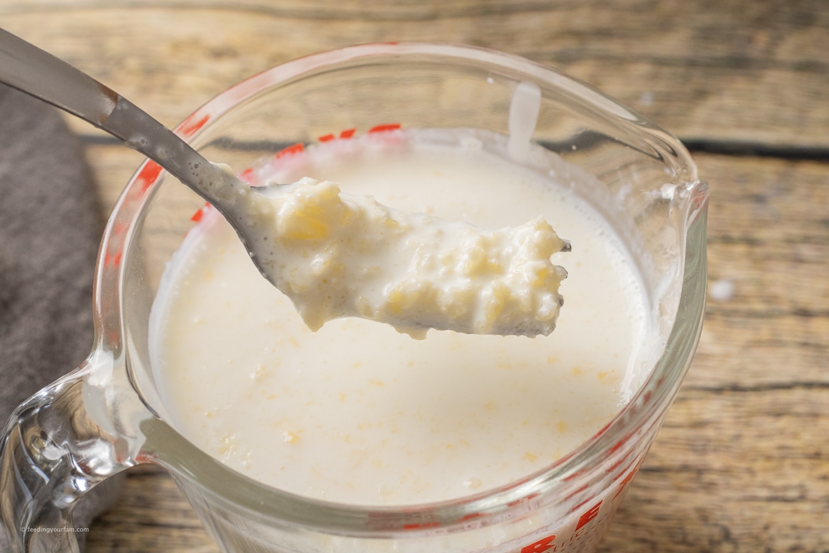 butter pieces in cold buttermilk