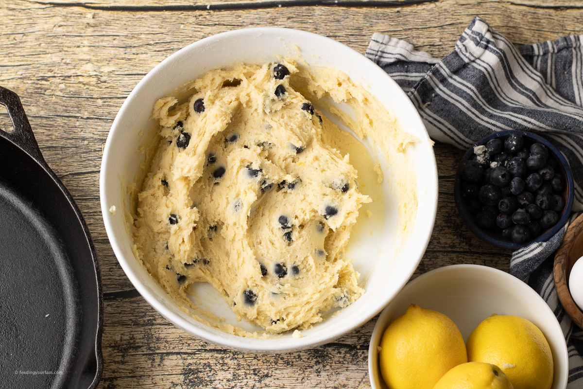 lemon blueberry cookie dough batter