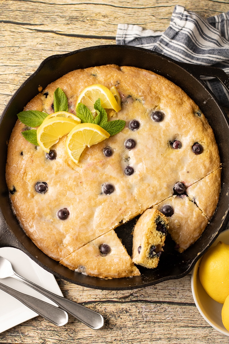 lemon blueberry skillet cookie