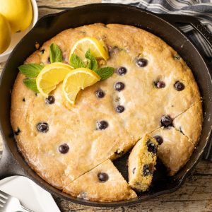 lemon blueberry skillet cookie