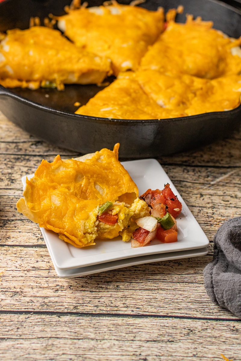 hot pocket with scrambled eggs in a tortilla shell