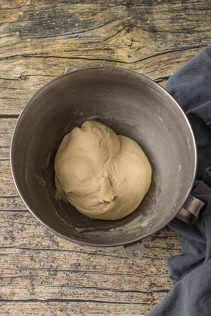 roll dough in the bowl of a stand mixer