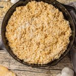 toasted marshmallow rice krispie treats in a cast iron skillet