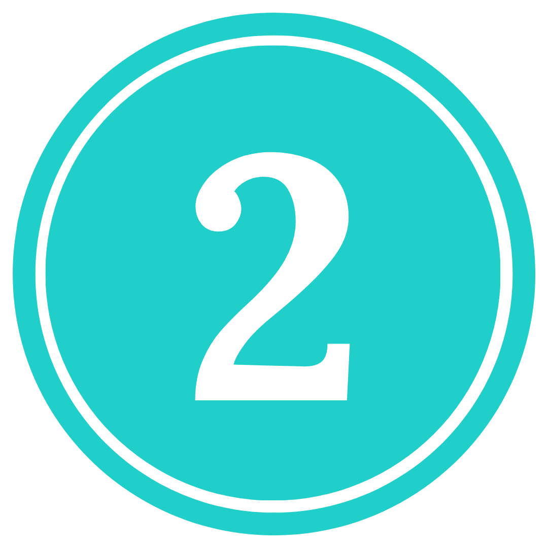 number 2 in a teal circle