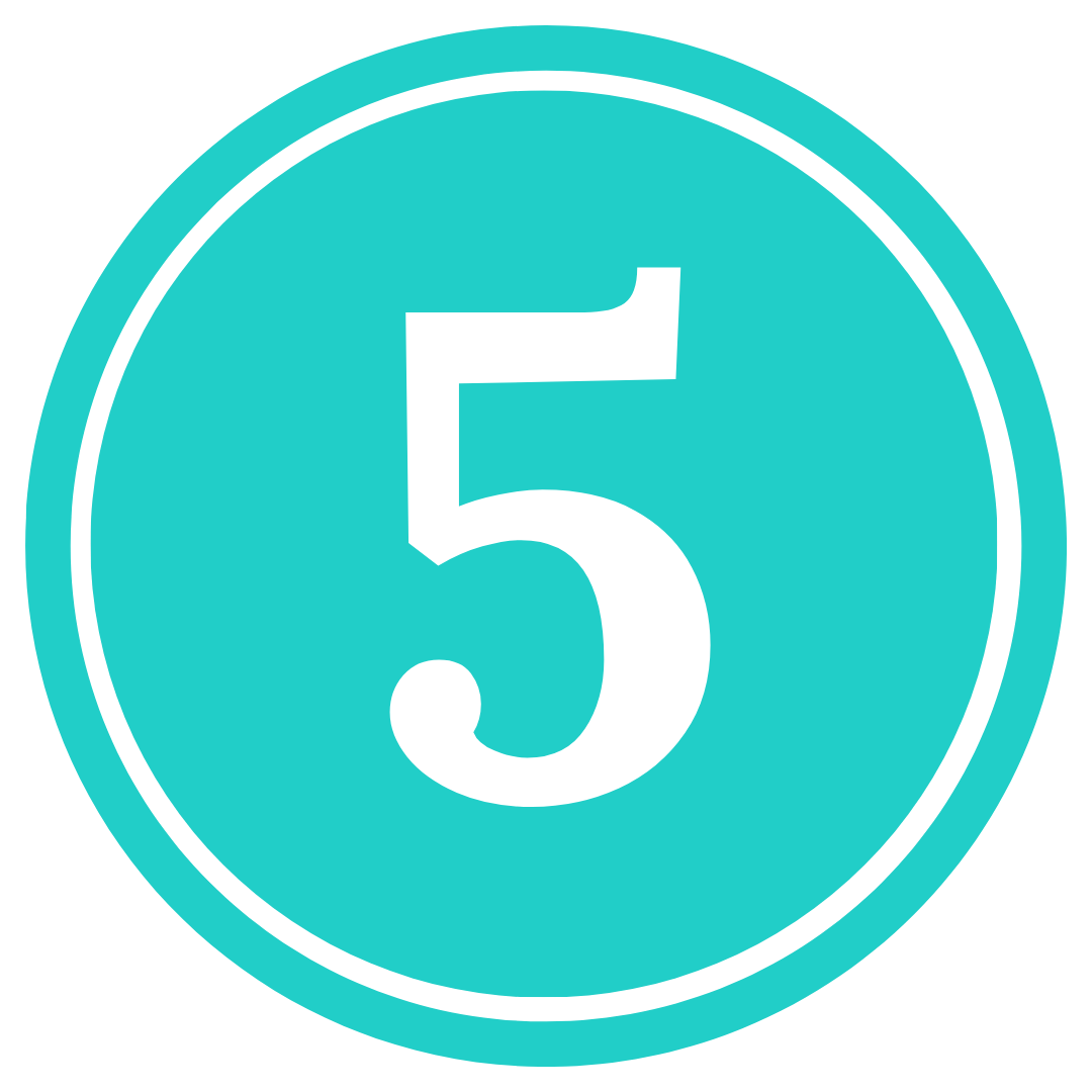 number 5 in a teal circle