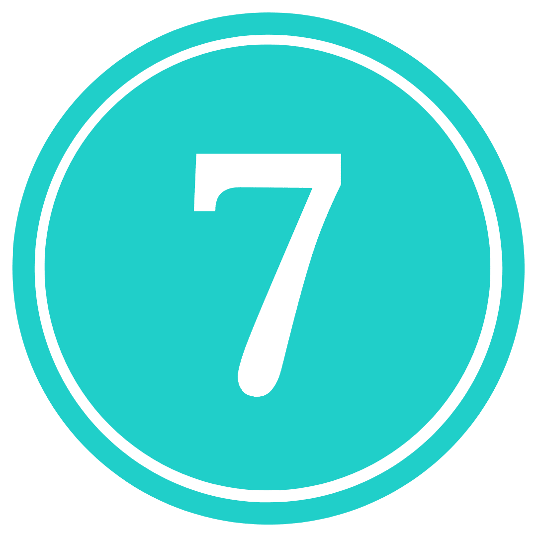 number 7 in a teal circle