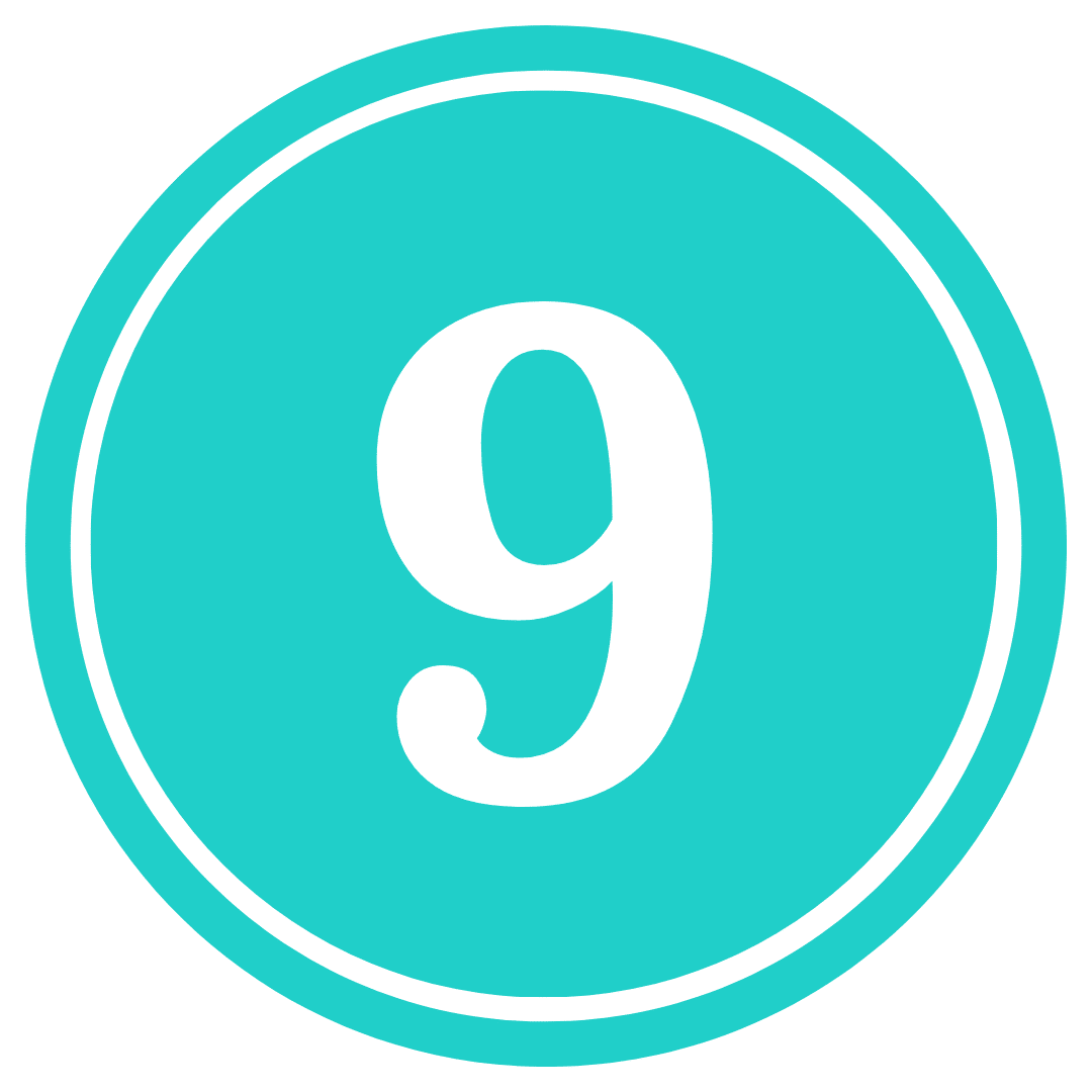 number 9 in a teal circle