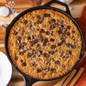 Pumpkin Oatmeal Chocolate Chip Cookie-Skillet Cookie Recipe